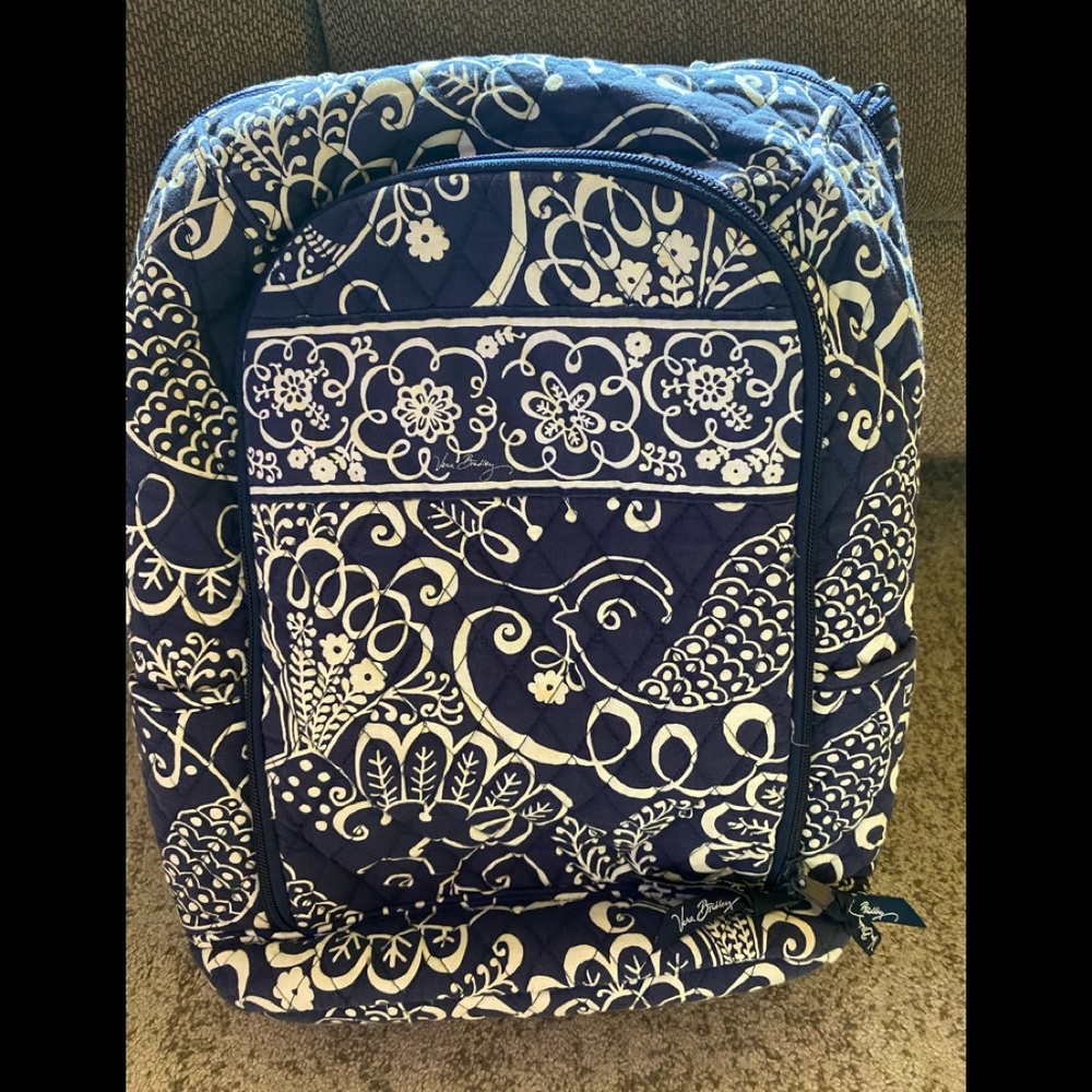Vera Bradley Laptop backpack. Twirly birds navy